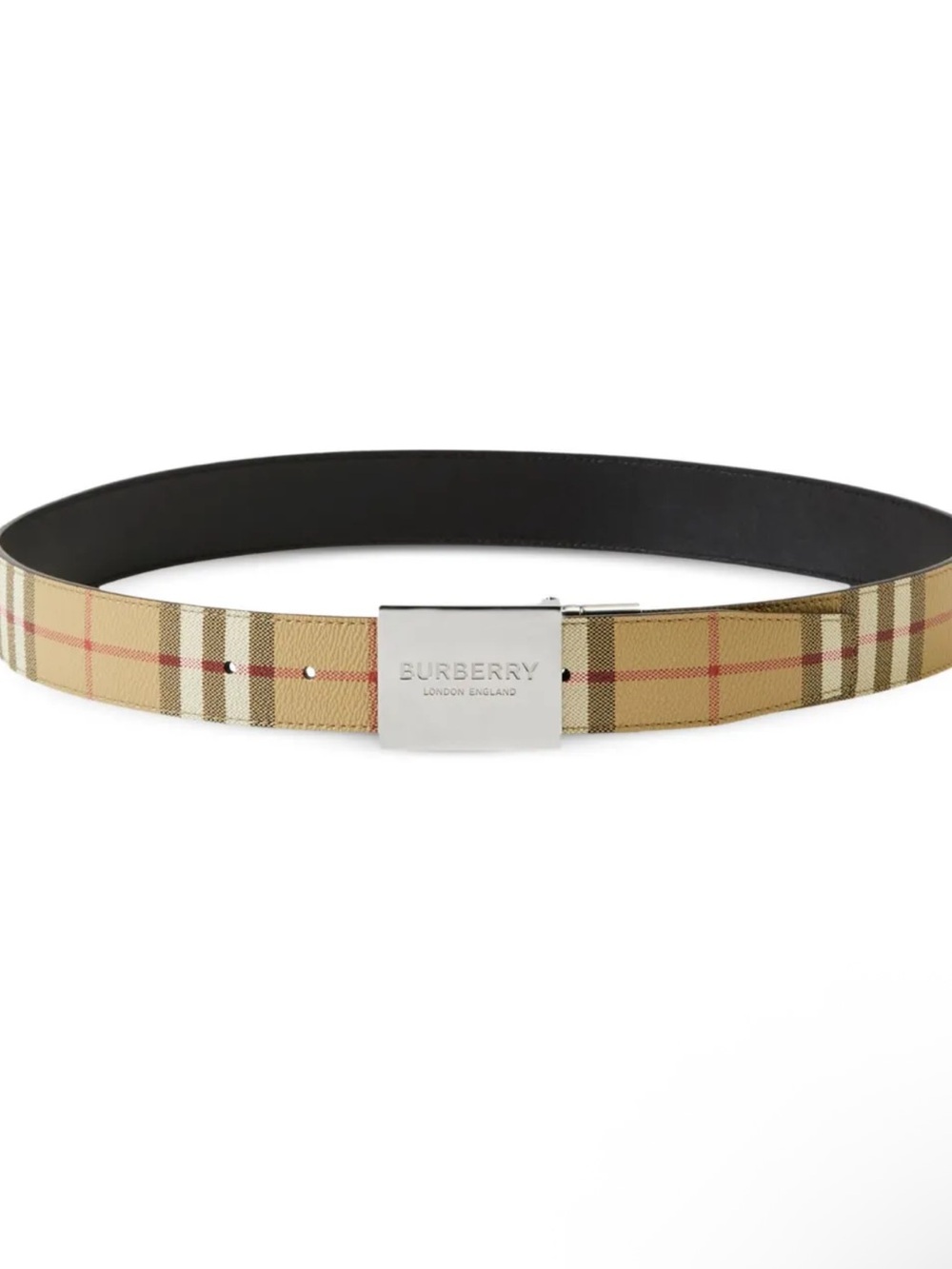 Burberry Red Leather Belt with White Logo Stamping - Picture 2 of 7